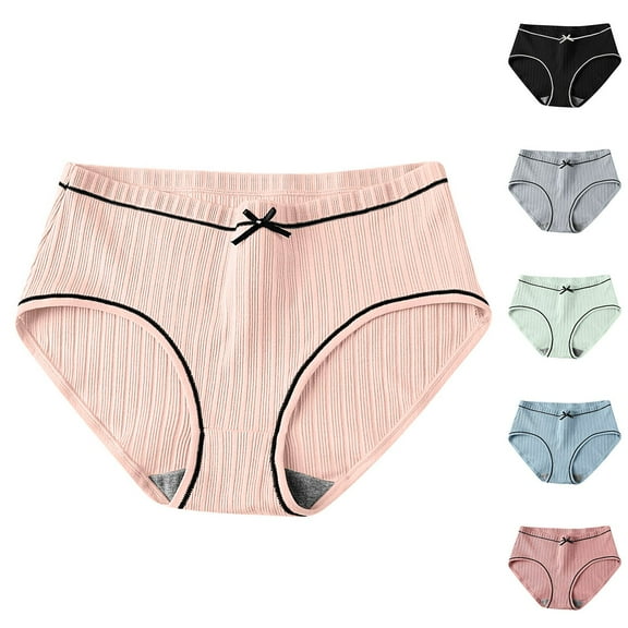 HAOTAGS Briefs Underwear for Women,Breathable Ventilated Solid Causal Lightweight Panties Beige M