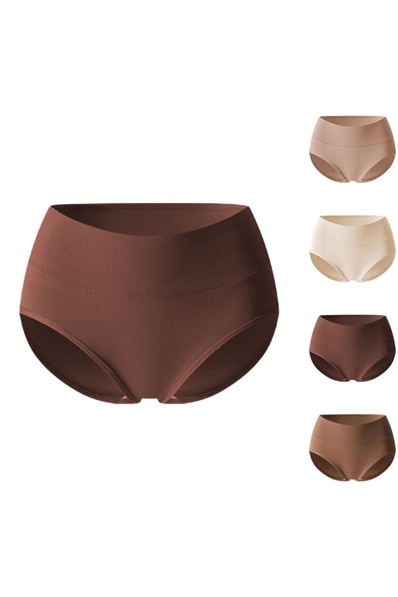 Briefs for Women,Hip Lift High Waist Stretchable Comfortable Body Breathable Underwear Briefs Brown XS