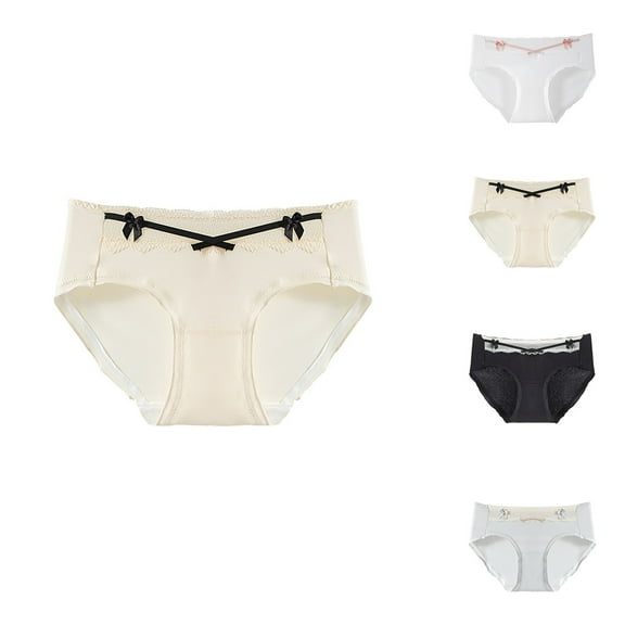 HAOTAGS Briefs for Women,Mid-rise Cotton Stretchable Comfort Stretch Underwear Beige M