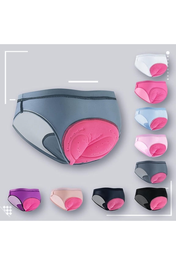 Briefs for Women,Moisture-Wicking Stretchable Breathable Cycling Underwear Gray S