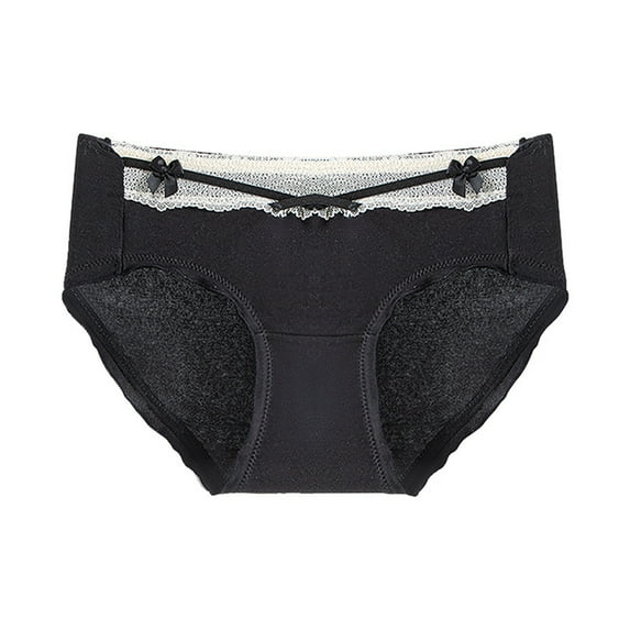 HAOTAGS Briefs for Women,Stretchable Mid-rise Cotton Comfort Stretch Underwear Black XL