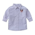 thumbnail image 1 of HAOTAGS Button-Up Shirts Boys Long Sleeve Shirts, Classic Cotton Striped Causal Shirt Light Blue 4 Years, 1 of 3