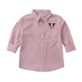 thumbnail image 1 of HAOTAGS Button-Up Shirts Boys Long Sleeve Shirts, Striped Cotton Classic Causal Shirt Pink 3 Years, 1 of 8