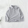 thumbnail image 1 of HAOTAGS Button Up Shirts for Boys, Dress Shirts School Uniform Lightweight Casual Cotton Shirt Gray 18 Months, 1 of 5