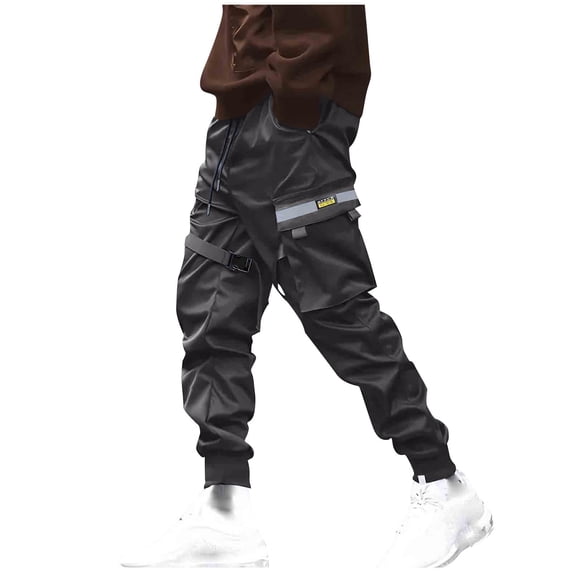 HAOTAGS Cargo Pants Men, Straight Functional Drawstring Casual Work Pants Gray 2XL