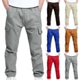 thumbnail image 1 of HAOTAGS Cargo Pants for Boys(4-13), Elastic Waist Stright Leg Pants with Multi-pockets Casual School Jogger Gray 4 Years, 1 of 9