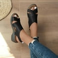 thumbnail image 1 of HAOTAGS Casual Summer Wedge Sandals for Women 2025 Spring Summer Sandals Black Size 8, 1 of 4