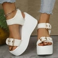 thumbnail image 1 of HAOTAGS Casual Summer Wedge Sandals for Women Fish Mouth Walking Platform Shoes White Size 8.5, 1 of 8