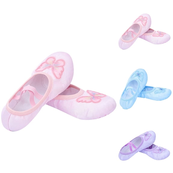 HAOTAGS Children's Dance Shoes, with Elastic Band Soft-soled Ballet Breathable Yoga Shoes Pink 27