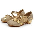 thumbnail image 1 of HAOTAGS Children's Latin Tango Shoes, Princess Lightweight Dance Practice Leather Shoes Gold 24, 1 of 8