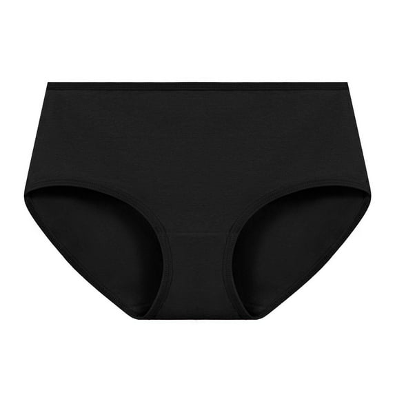 HAOTAGS Classic Women Briefs,Elastic Waist Solid Flat Seams Causal Panties Black XL