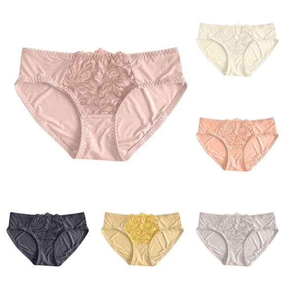 HAOTAGS Classic Women Seamless Briefs,Adjustable Waist Mid-Rise Solid Causal Panties Hot Pink L