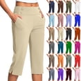 thumbnail image 1 of HAOTAGS Dressy Capri Pants for Women, High Waist Stretch Golf Capris Pants with Pockets Multicolor XL, 1 of 8