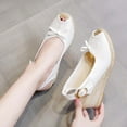 thumbnail image 1 of HAOTAGS Dressy Wedge Sandals for Women Slide Sandals High Heel Breathable Open Toe Walking Shoes White Size 7.5, 1 of 5
