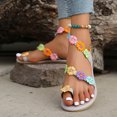 thumbnail image 1 of HAOTAGS Elegant Walking Sandals for Ladies Clip Toe Flower Plus-size Summer Flat Sandals Yellow Size 6.5, 1 of 9