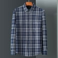 thumbnail image 1 of HAOTAGS Flannel Shirts for Men, Casual Plaid Button Down Shirt Long Sleeve Cotton Shirt Work Shirts with Pockets Dark Blue 42, 1 of 4