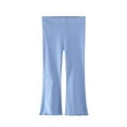 thumbnail image 1 of HAOTAGS Flare Leggings for Girls,Lightweight Loose Casual Toddler Solid Color Trousers Light Blue 7 Years, 1 of 4