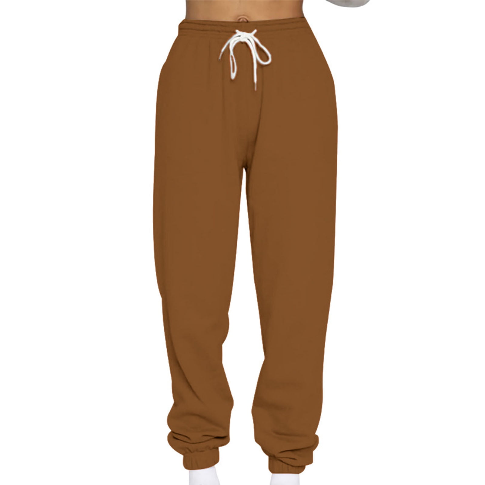 HAOTAGS Fleece Lined Sweatpants for Women with Pockets Solid Color