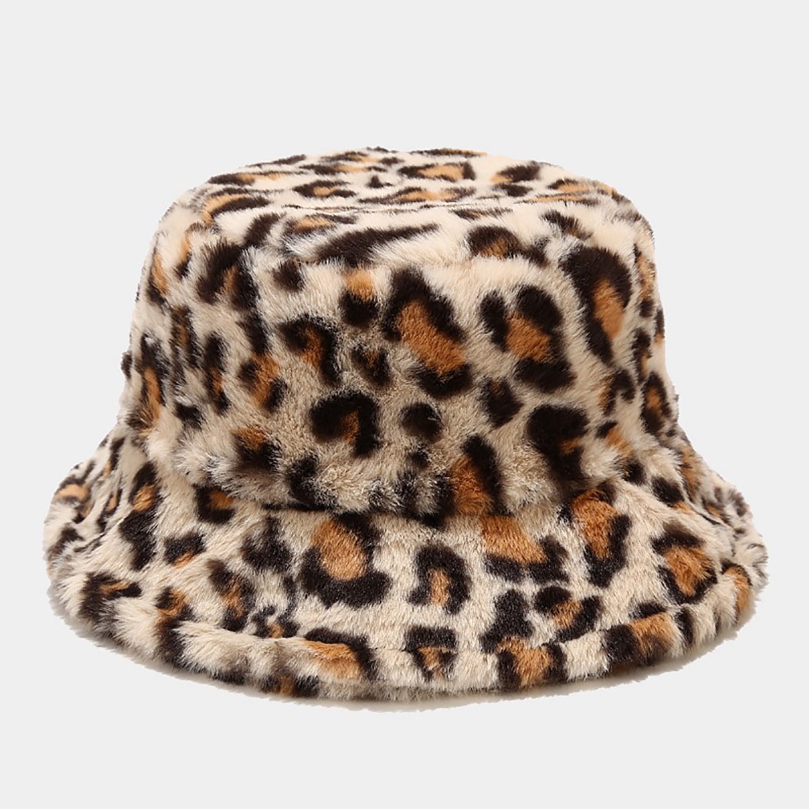 HAOTAGS Fuzzy Bucket Hat for Women Furry Fur Bucket Hat 