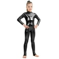 thumbnail image 1 of HAOTAGS Girl's Shiny Jumpsuit, Flattering Tight Zipper - Back Stage Presence Dance Clothes Black 1-3 Years, 1 of 6