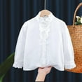 thumbnail image 1 of HAOTAGS Girls School Uniform Dress Shirt, Casual Solid School Uniform Button-Up Shirt Casual Blouses Spring Summer Tops White 9 Years, 1 of 3