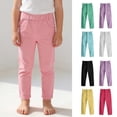 thumbnail image 1 of HAOTAGS Girls Cotton Pants (3-12) Casual Soft and Breathable Stright Leg Long Pants Yellow Size 6, 1 of 10