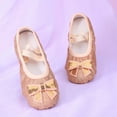 thumbnail image 1 of HAOTAGS Girls' Dance Shoes, Ballet Breathable Soft Soled Dance Practice Shoes Gold 4.5 T, 1 of 3