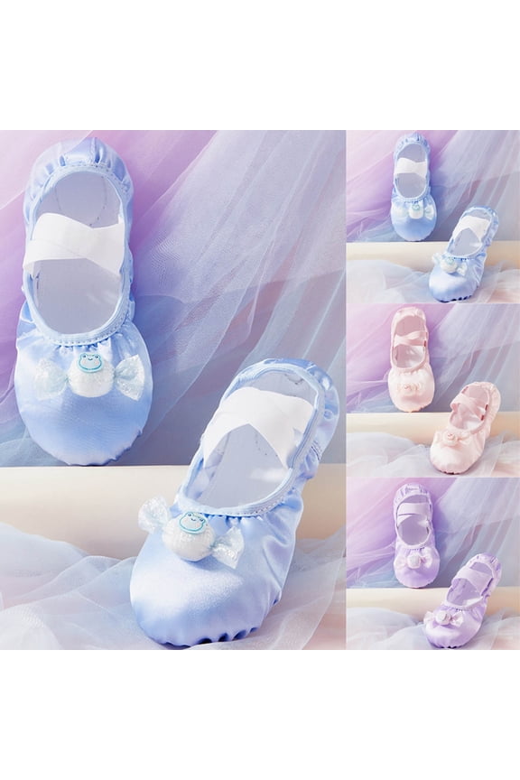 Girls Dance Shoes, Soft-Soled Comfortable Gentle Practice Dance Footwear Blue