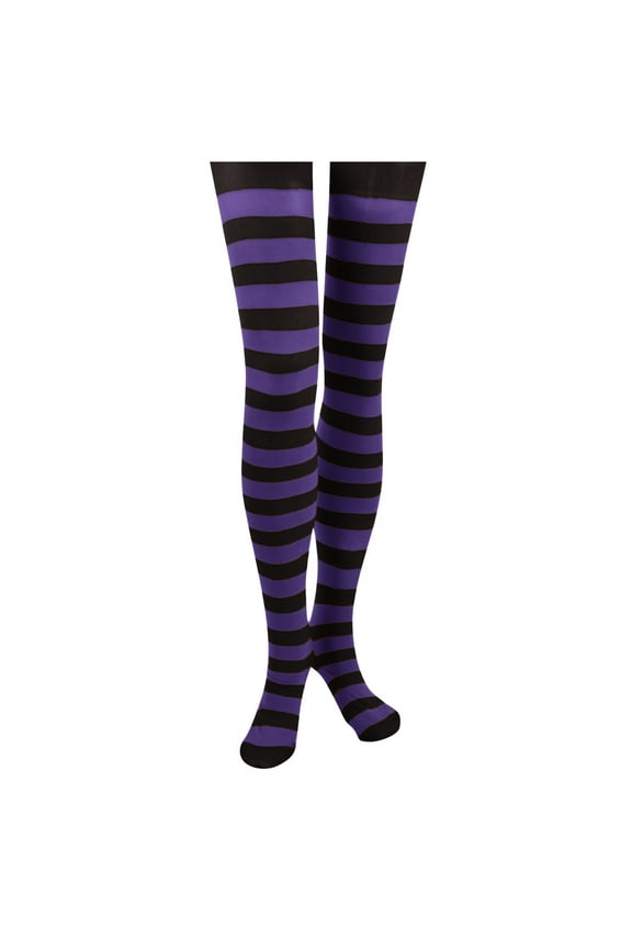Girls Dance SocksSocks, Cute Cotton Striped Knee High Cotton Tights Socks Purple 7-12 Years