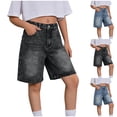 thumbnail image 1 of HAOTAGS Girls Denim Shorts (8-14) High Waist Jeans Fashion Zipper Button Shorts with Pockets Gray Size 11/12, 1 of 6