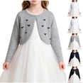 thumbnail image 1 of HAOTAGS Girls Embroidered Knitted Cardigan (2T-14) Lightweight Summer Shawl Sweater Jacket White Size 11, 1 of 9