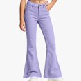 thumbnail image 1 of HAOTAGS Girls Flared Pants (5-16) Casual Fashionable Long Pants Purple Size 15, 1 of 1