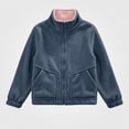 thumbnail image 1 of HAOTAGS Girls Fleece Jacket (3-14) Casual Stand Up Collar Zip Up Long Sleeve Warm Outerwear Blue Size 5T, 1 of 6