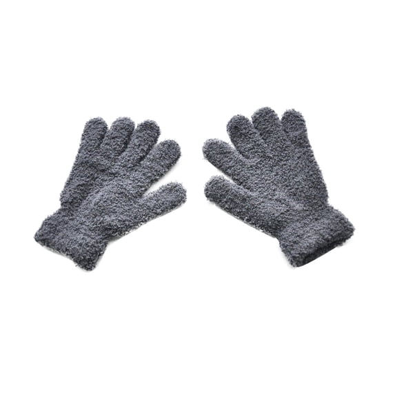 HAOTAGS Girls Fleece-Lined Mittens,Thick Plush Winter Gloves for Cold Weather Gray Size Free Size
