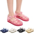 thumbnail image 1 of HAOTAGS Girls Gladiator Sandals –Summer Closed-Toe Soft Sole Breathable Candy-Color Beach Shoes Black Size 10, 1 of 9