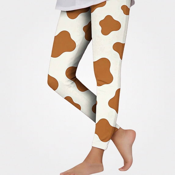 HAOTAGS Girls Graphic Print Leggings (3-8) High Waist Stretchy Soft Tights Multicolor Size 5T