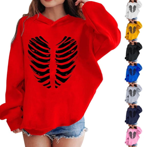 HAOTAGS Girls Halloween Sweatshirts,Crew Neck Soft Casual Long-Sleeve Tee Festival Top Black Size 13