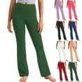 thumbnail image 1 of HAOTAGS Girls High-waist Pants, Straight-leg Girls Loungewear Stretchy Soft Everyday Pants Green 8 T, 1 of 9