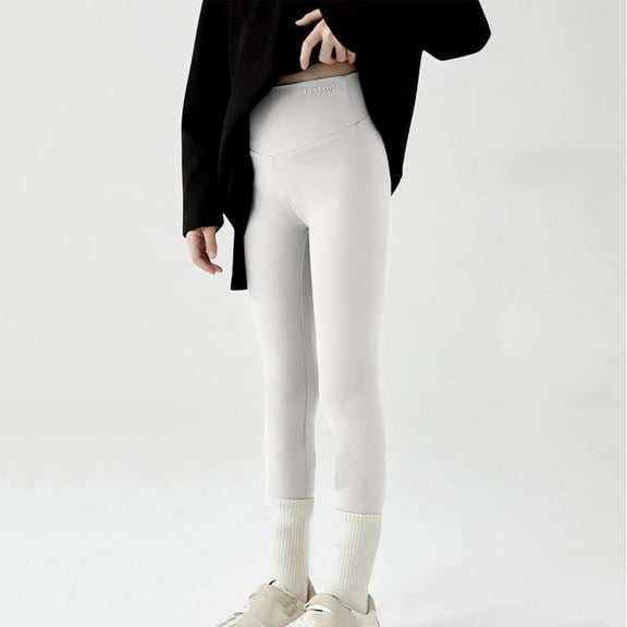 HAOTAGS Girls Hight Waist Leggings (3-10Years) Casual Slim Fit Sport Leggings for Running Yoga White Size 3 Years