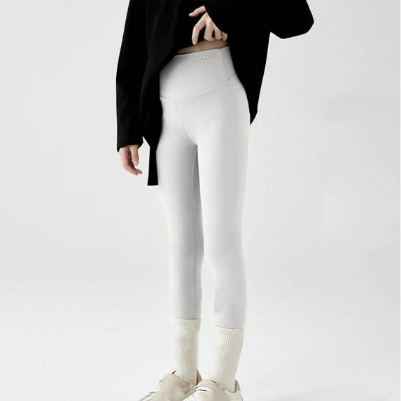 HAOTAGS Girls Hight Waist Leggings (3-10Years) Casual Slim Fit Sport Leggings for Running Yoga White Size 3 Years