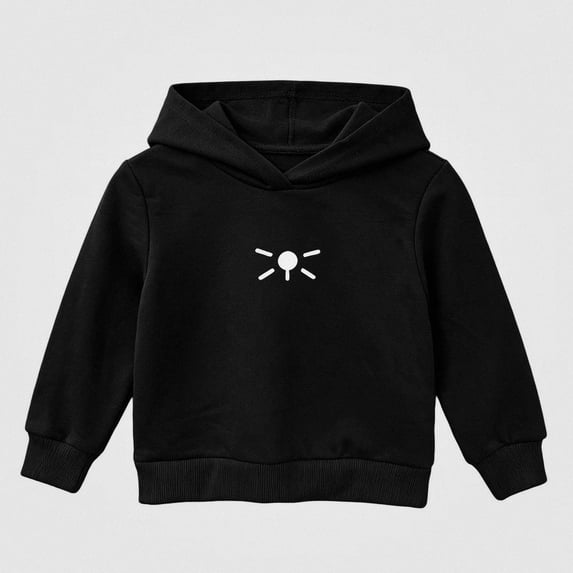 HAOTAGS Girls Hoodie Sweatshirt (0-6 Years) Cute Casual Pullover Tops Black Size 3T