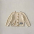 thumbnail image 1 of HAOTAGS Girls Hoodless Jacket, Round Neck Casual Wintertime Warm Coats Long Sleeve Button White 12 Months, 1 of 8
