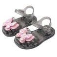 thumbnail image 1 of HAOTAGS Girls Jelly Sandals,Closed Toe Transparent Crystal Plastic Beach Shoes Black 12 M, 1 of 6