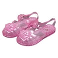 thumbnail image 1 of HAOTAGS Girls Jelly Sandals, Soft Soled Roman Style Non-slip Closed Toe Summer Shoes Hot Pink 7 T, 1 of 3