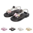 thumbnail image 1 of HAOTAGS Girls Kids Chunky PLATF Jelly Sandals – Bow Crystal Princess Summer Beach Shoes Pink Size 10.5, 1 of 9