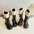 thumbnail image 1 of HAOTAGS Girls Knee-High Boots, Student Zip Riding Fall Winter Faux-Fur- Princess Boots Brown 10 Little Kids, 1 of 8