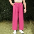 thumbnail image 1 of HAOTAGS Girls Palazzo Pants, Adjustable Waist with Pocketed Solid Causal Pants Hot Pink 14-15 Years, 1 of 6