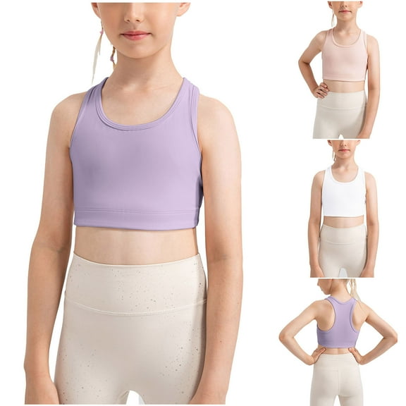 HAOTAGS Girls Quick Dry Sport Tank Tops Sleeveless Summer Camisole Purple Size 6 Years