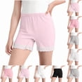 thumbnail image 1 of HAOTAGS Girls Safety Bloomers (4-13), Lightweight Lace-Trim Summer Shorts Under-Leggings Anti-Peek Crotch-Panel Shorts Purple 12-13 Years, 1 of 7