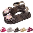 thumbnail image 1 of HAOTAGS Girls Sandals – Kids Summer Beach Chunky PLATF Crystal Princess Jelly Shoes White Size 13.5, 1 of 9
